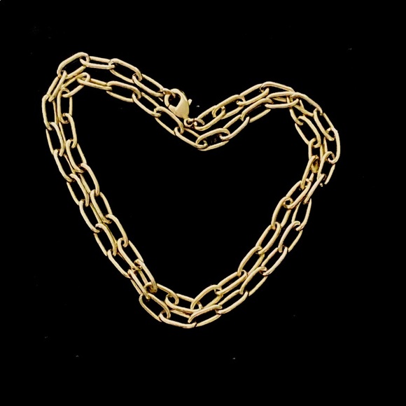 🍀Lucky Brand🍀 Yellow Gold Elliptical Paperclip Necklace Or Dbl Wrap Bracelet - Picture 9 of 16